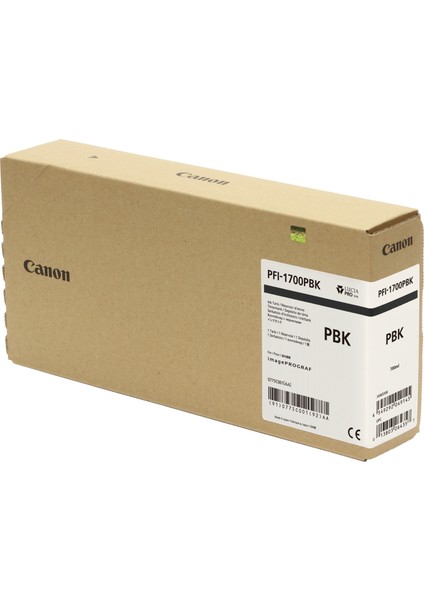 ® Canon PFI-1700 Pbk (Photo Black) Fotoğraf Siyahı Plotter Orijinal Mürekkep Kartuş 700 Ml. (0775C001)