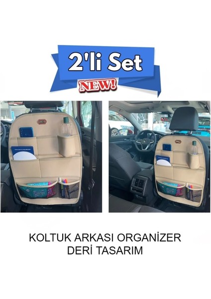 ford Efsort Deri Koltuk Arkası Düzenleyici Koruyucu Bej 2 Adet Fs
