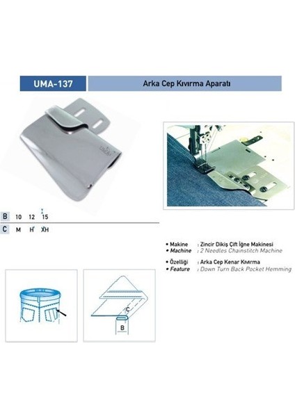 Arka Cep Kıvırma Aparatı 10MM / UMA-137 Xh