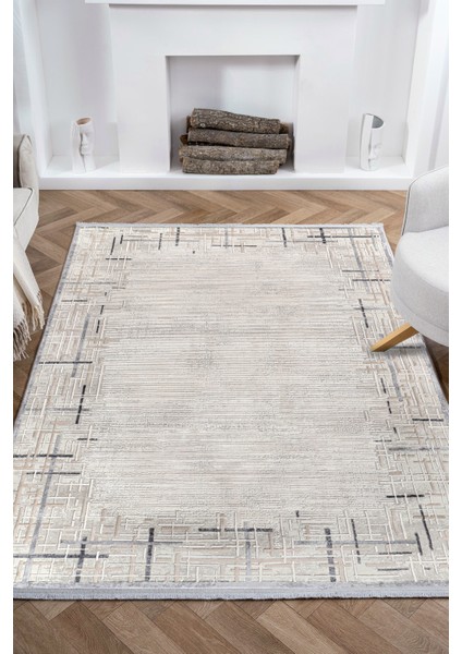 Nazende NZ001 Bej Yumuşak Dokulu Salon Mutfak Koridor Oturma Odası Yolluk Halı Makine Halısı