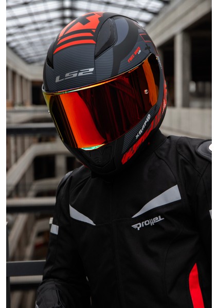 Rapıd 2 Race Xtreet Mat Siyah-Kırmızı Kask