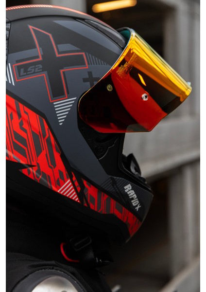 Rapıd 2 Race Xtreet Mat Siyah-Kırmızı Kask