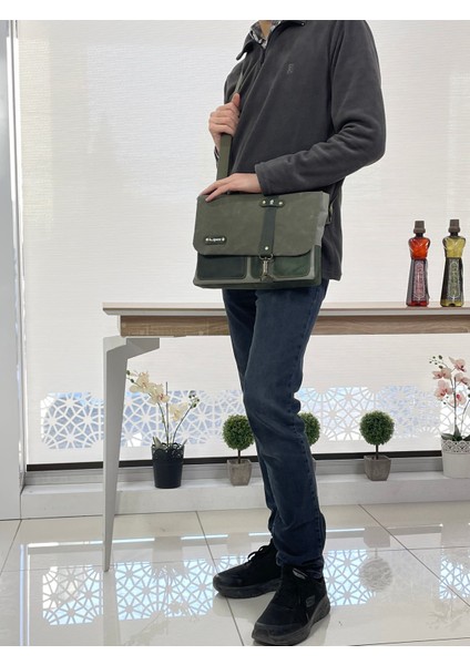 Halwara Mumlu Kanvas & Deri Postacı Çantası (Messenger Bag) 22X31 cm / 13 Inç indirimleri