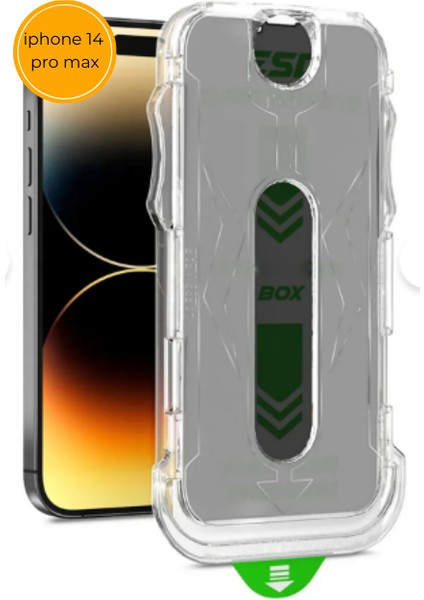Apple iPhone 14PRO Max Ekran Koruyucu Kurulum Aparatlı Anti-Static Temperli Kırılmaz Cam Ekran Koruma