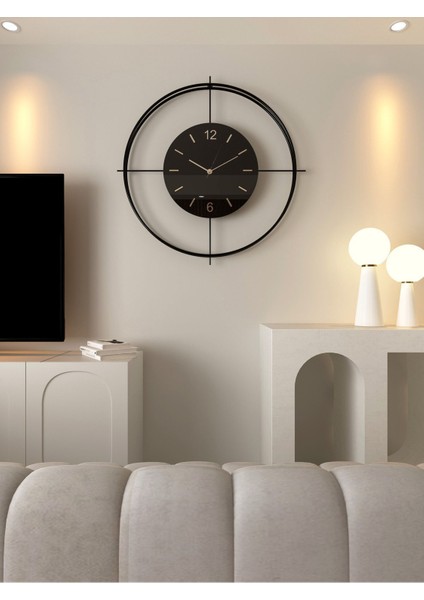 (Xxl-65*65 cm) Siyah deluxe Ledli(Pilli) -Siyah Göbek - Modern Dekoratif Metal Duvar Saati fırsatları