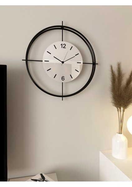 (Büyük Boy - 55*55 cm) Siyah Deluxe Ledli(Pilli) - Beyaz Göbek - Modern Dekoratif Metal Duvar Saati indirimleri