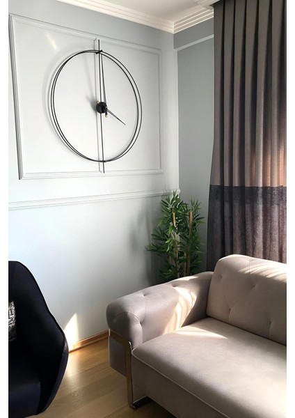 Timelock x xl 80 cm Siyah Modern Dekoratif Metal Duvar Saati
