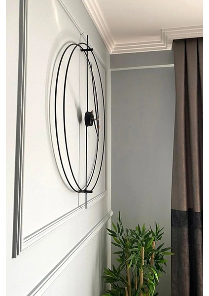 Timelock x xl 80 cm Siyah Modern Dekoratif Metal Duvar Saati