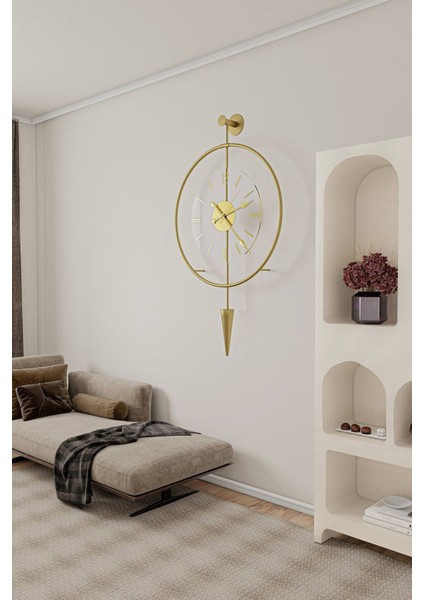 (Büyük Boy - 50*75 cm)Gold Luxry pendulum Series - Modern Dekoratif Metal Duvar Saati fiyatları