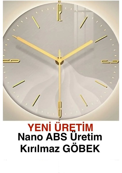 (Büyük Boy-50*75 cm)Mat Gümüşe -Siyah Kristal-Pilli Led-Modern Dekoratif Krom Cam Duvar Saati modelleri