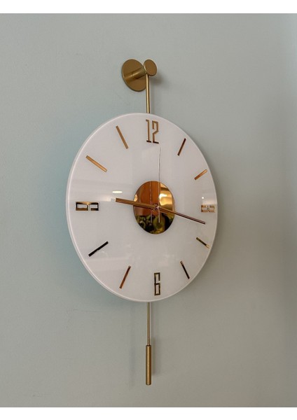 Artistry Kardelen Gold Series (35 cm Çap) ,pilli LED ,modern Dekoratif Metal Duvar Saati modelleri