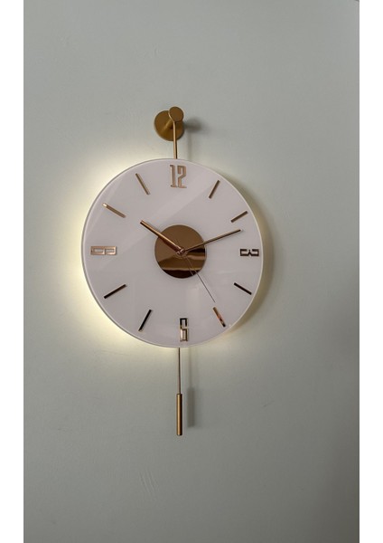 Artistry Kardelen Gold Series (35 cm Çap) ,pilli LED ,modern Dekoratif Metal Duvar Saati indirimleri