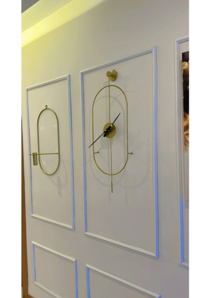 Gold Serenity Metal Duvar Saati , Modern Dekoratif Metal Duvar Saati