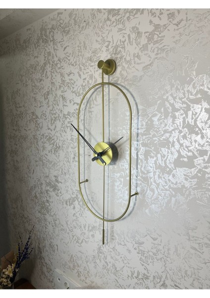 Gold Serenity Metal Duvar Saati , Modern Dekoratif Metal Duvar Saati
