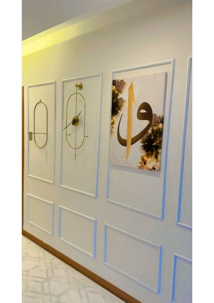 Gold Serenity Metal Duvar Saati , Modern Dekoratif Metal Duvar Saati