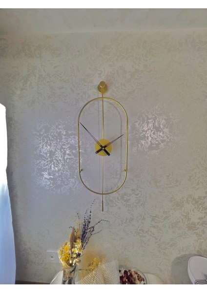 Gold Serenity Metal Duvar Saati , Modern Dekoratif Metal Duvar Saati