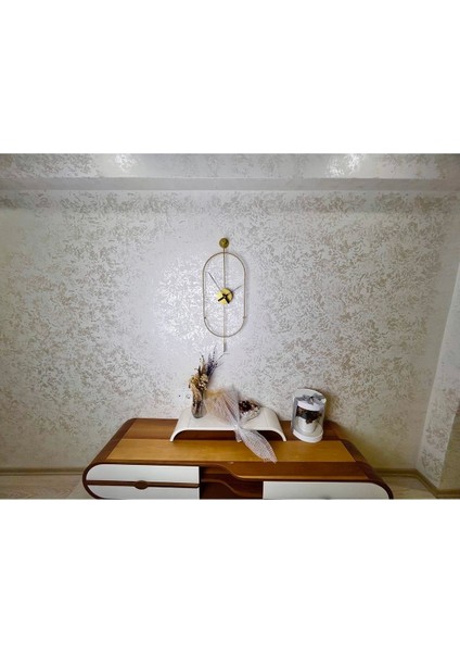 Gold Serenity Metal Duvar Saati , Modern Dekoratif Metal Duvar Saati
