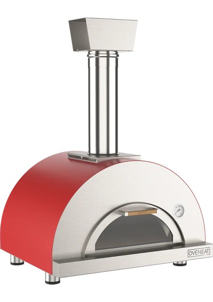 Kırmızı - 1 Pizza'lı Odun Ateşli Fırın
