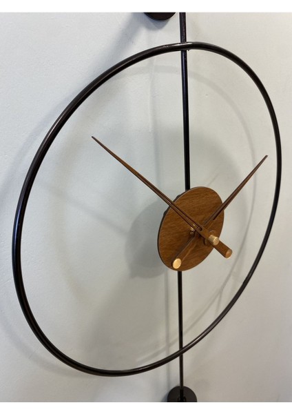 Siyah-Ceviz Masippi 40 x 80 cm Modern Dekoratif Metal Duvar Saati fiyatları
