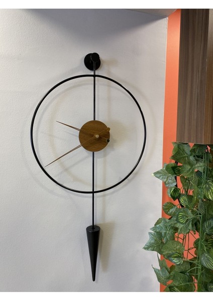 Siyah-Ceviz Masippi 40 x 80 cm Modern Dekoratif Metal Duvar Saati modelleri
