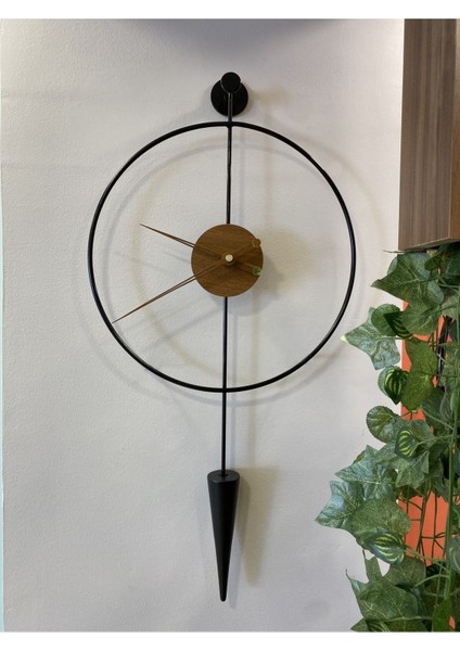 Siyah-Ceviz Masippi 40 x 80 cm Modern Dekoratif Metal Duvar Saati fırsatları
