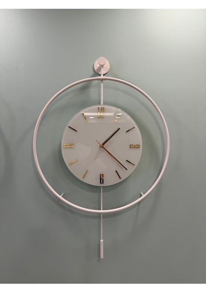 (XXL-60*80 cm)- Beyaz Timelles - Pilli LED Sistemi - Metal Duvar Saati