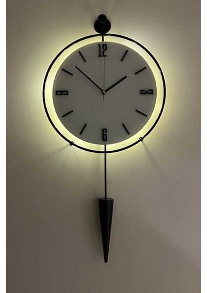 (Orta Boy-37*80 cm)Masippi Siyah (Beyaz Abs Kadran) Pilli LED - Metal Dekoratif Duvar Saati indirimleri