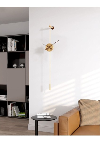 Camsız Premium Gold Gravity Metal Duvar Saati , Modern Dekoratif Duvar Saati