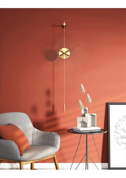Camsız Premium Gold Gravity Metal Duvar Saati , Modern Dekoratif Duvar Saati