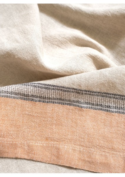 Linen Keten 2'li Mutfak Havlusu Naturel / Taba 50 x 76