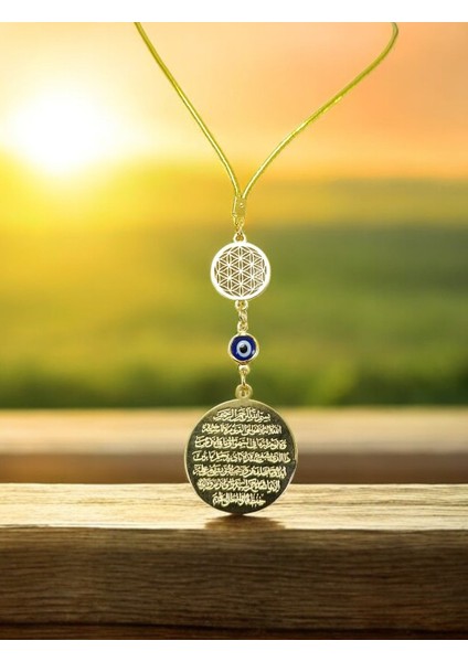 Altın Kaplama Nazar Duası Nazar Boncuğu Araba Dikiz Ayna Süsü El Yapımı Lüks Yeni Araba Hediyesi