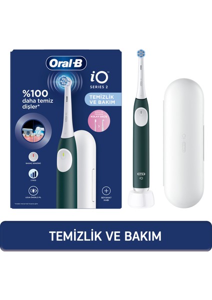 iO 2 Şarjlı Diş Fırçası - Yeşil, Seyahat Kabı ile