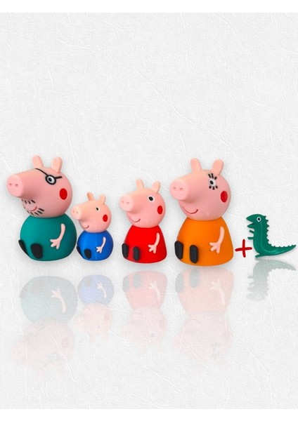 Peppa Pig Action Figure Domuz Peppa Ailesi Oyuncak Set + Dinozor