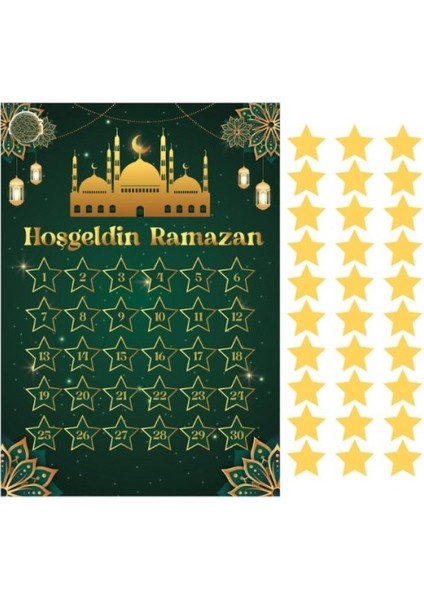 Ramazan Ayı Oruç Takvimi Yeşil Renk