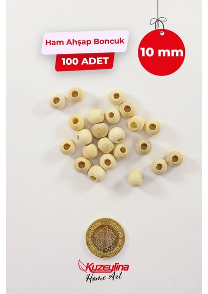 10 mm Ahşap Ham Boncuk - 100 Adet fiyatları