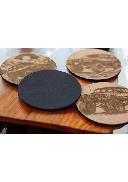 Ylndesign Wood & Craft Off-Road Temalı Lazer Kesim Bardak Altlığı indirimleri