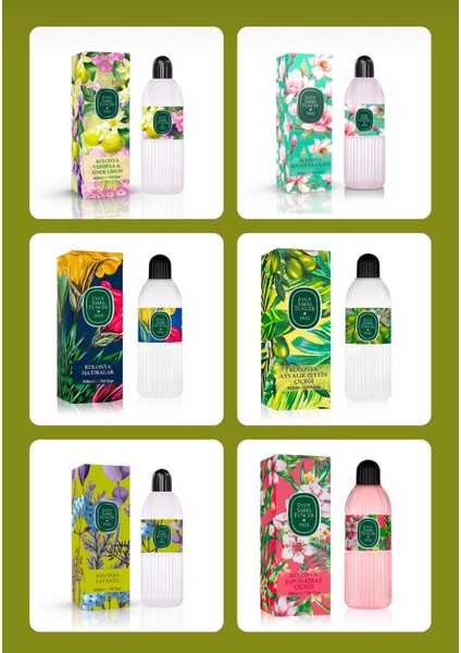 Kolonya 400 ml Pet Şişe X6 Lavanta,manolya,kiraz,hatıralar,ayvalık ,verbena Zinde