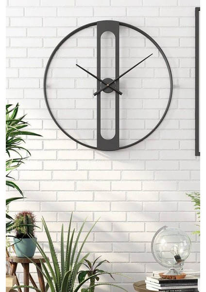 Ahsen Siyah Clock 40 cm Black Metal Duvar Saati