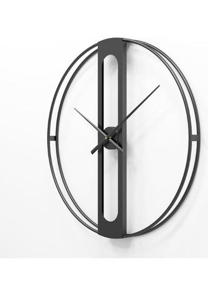 Ahsen Siyah Clock 40 cm Black Metal Duvar Saati