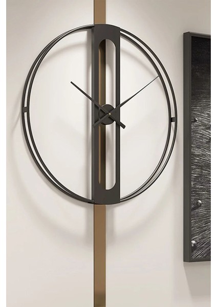 Ahsen Siyah Clock 40 cm Black Metal Duvar Saati