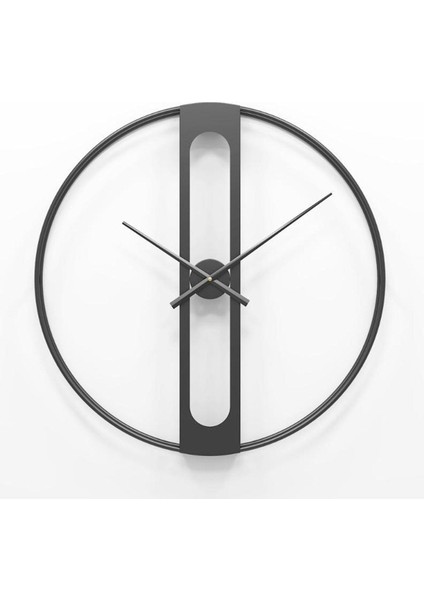 Ahsen Siyah Clock 40 cm Black Metal Duvar Saati