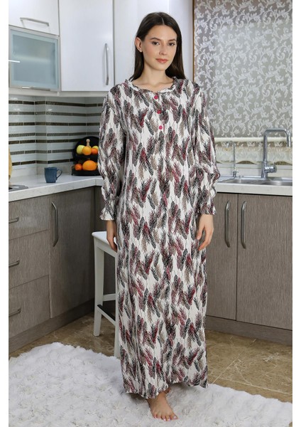 Akbeniz Kadın Uzun Kol Penye Gecelik Ev Elbisesi Kırmızı 25500HBCV000081G4M6 fiyatları