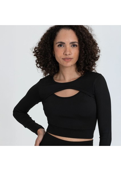 Kadın Siyah Uzun Kollu Spor Büstiyer - Yüksek Esnekli Kumaş, Nefes Alabilir Tasarım fiyatları
