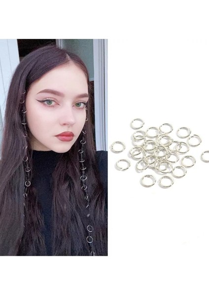 10 Adet Gümüş Renk Saç Küpesi Set