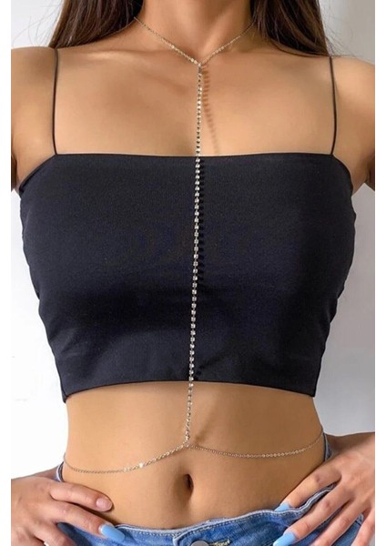 Kristal Taşlı Vücut ve Sırt Aksesuarı Crystal Body Chain