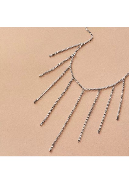 Saçaklı Zincir Silver Kolye fırsatları