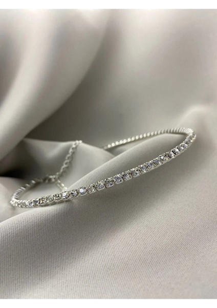 Su Yolu Taşlı Choker Tasma Kolye