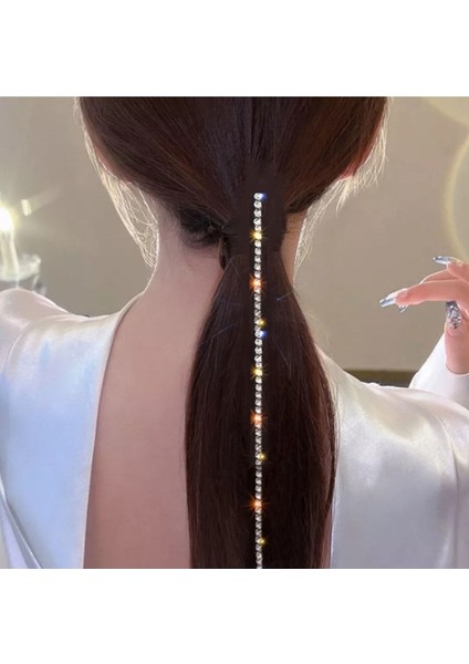 Taşlı Uzun Şerit Saç Zinciri fiyatları