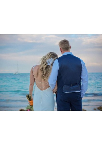 İnci Kolye Şeklinde Gümüş Renk Sırt Kolyesi Vücut Aksesuarı fırsatları