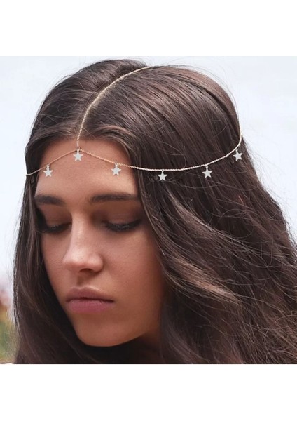 Gümüş Renk Yıldızlı Saç Aksesuarı